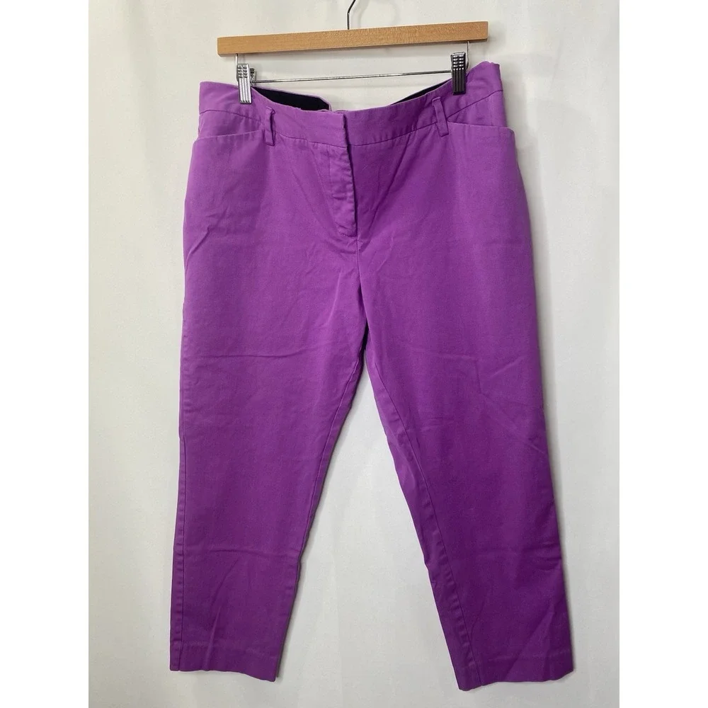 Worthington Womens Purple Pants Size 14 Cotton Career Office Mothers Day Church